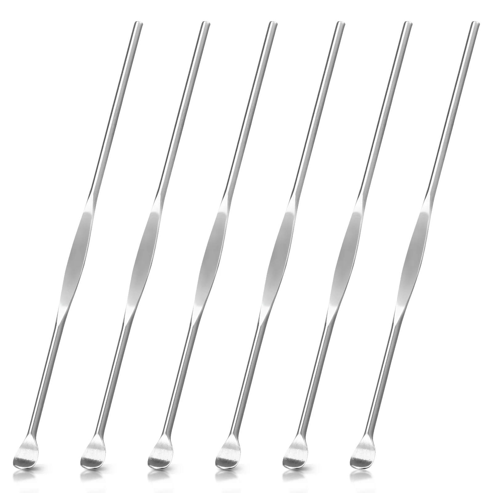 

6pcs Q Tool 8cm Long Wax Scooper Stainless Steel Anti Rust Earpicks Lightweight Mini Size Portable Travel Safe Reliable