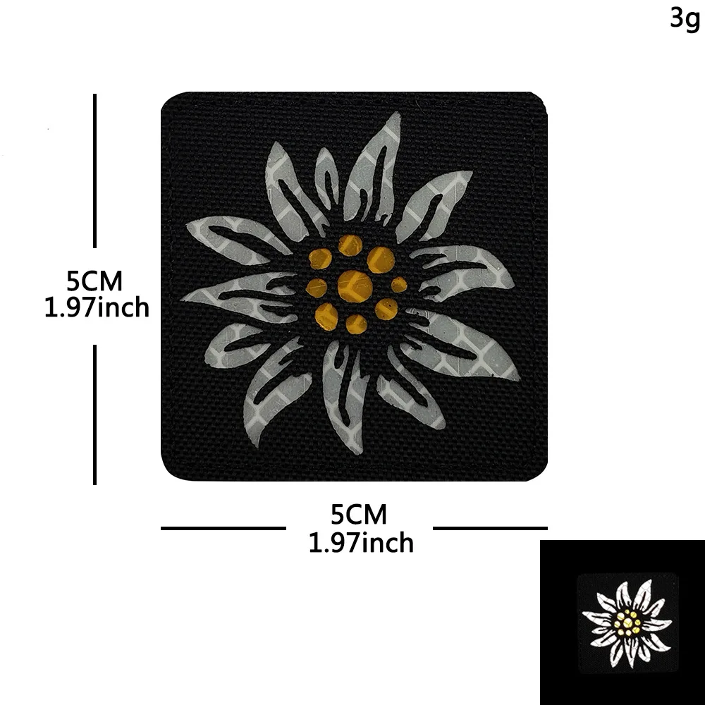 Parche Edelweiss IR reflectante – Brazalete táctico velcro - imagen 2