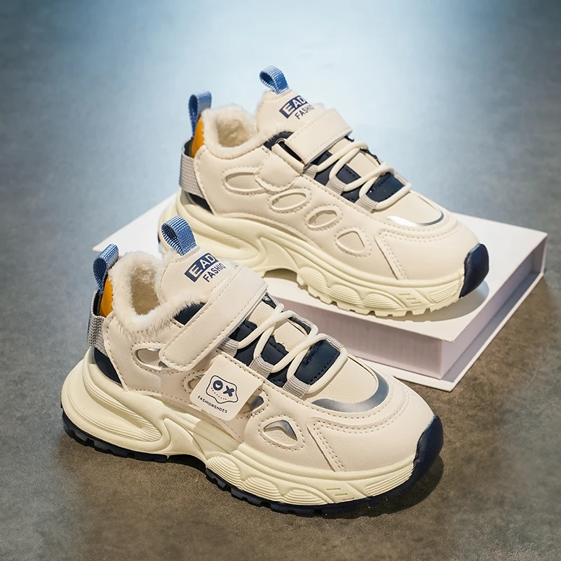 

Children Casual Cotton Sneakers for Boys 2025 Winter New Fashion Korean Style Soft Bottom Anti-slippery Versatile Trendy Shoes