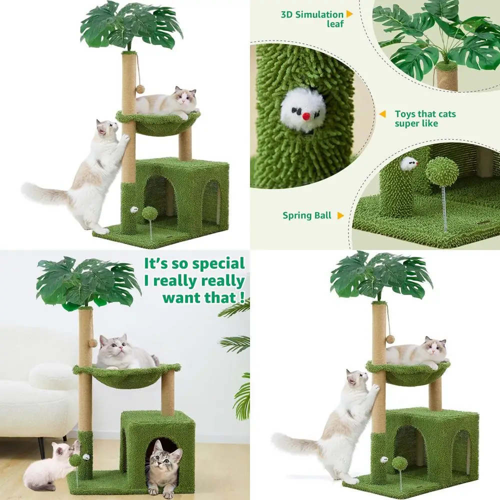 

48 Tall Indoor Cat Tree with Multi-Functional Features: Scratching Post, Cozy Hammock, and Play Toy for Kittens & Adult Cats