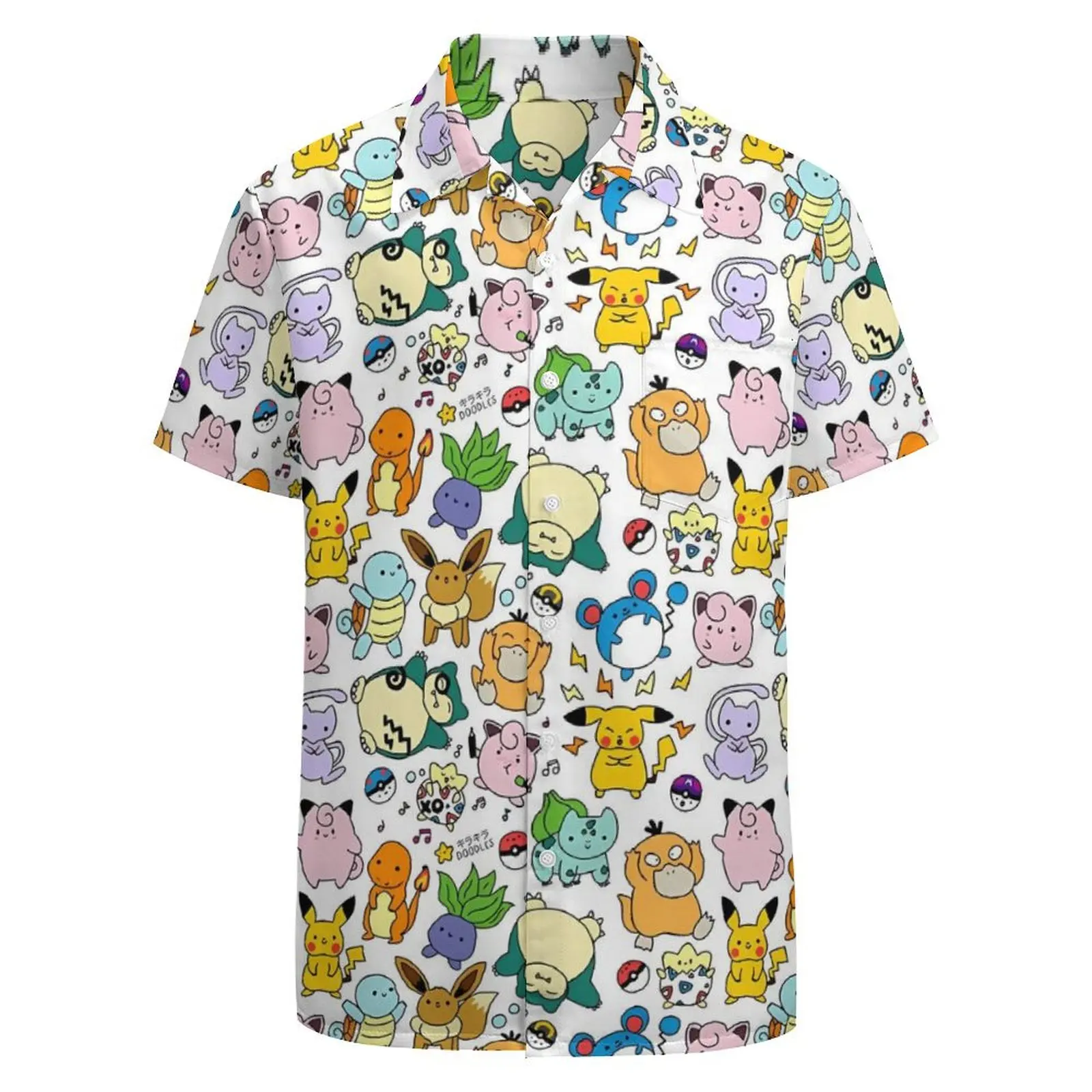 Camisa de manga corta con estampado de animales para hombre, Top con solapa de botón abierto, camisas casuales cómodas, Verano