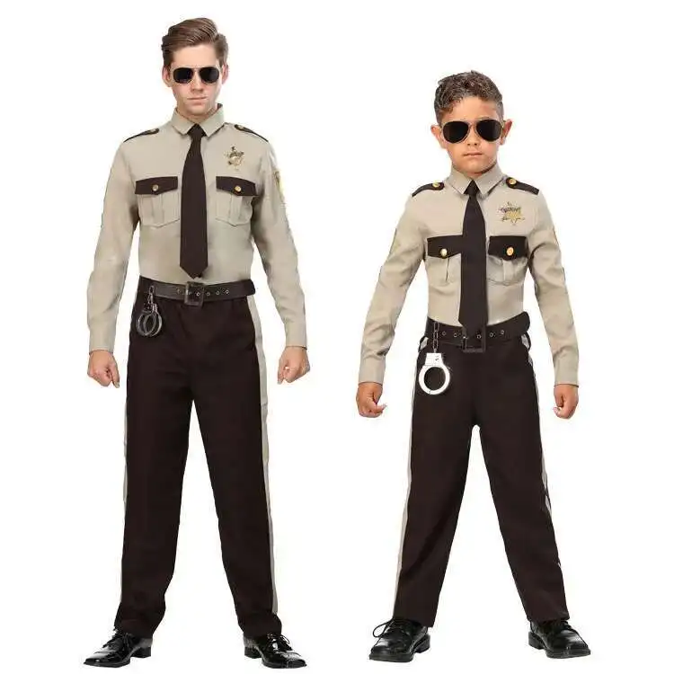 

Новый Хэллоуин сценическое шоу представление взрослый мужчина американский шериф полиции патруль плавая одежда карнавальный костюм