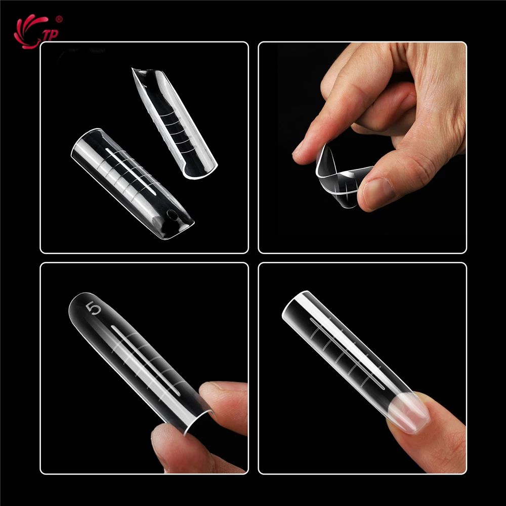 TP مسمار أشكال مزدوجة واضح نظام تمديد الأظافر الأشكال العليا غطاء كامل بولي جيل للأظافر قالب قابلة لإعادة الاستخدام أشكال الأظافر مسمار الفن تصميم 70 قطعة #5