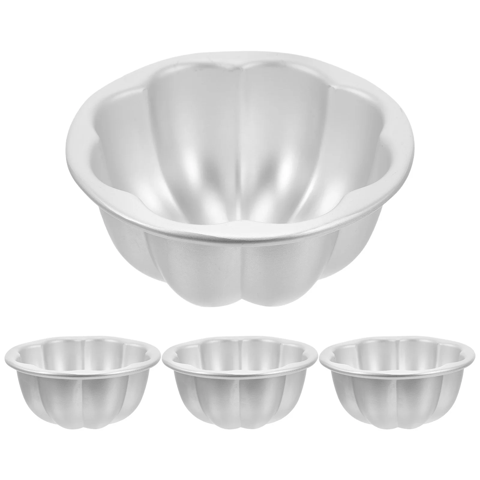 

4pcs Aluminum Moulds Pans Egg Baking Aluminum Alloy Cake Mold Cake Mould Mould Mold Individual Pudding Basins 3.73\