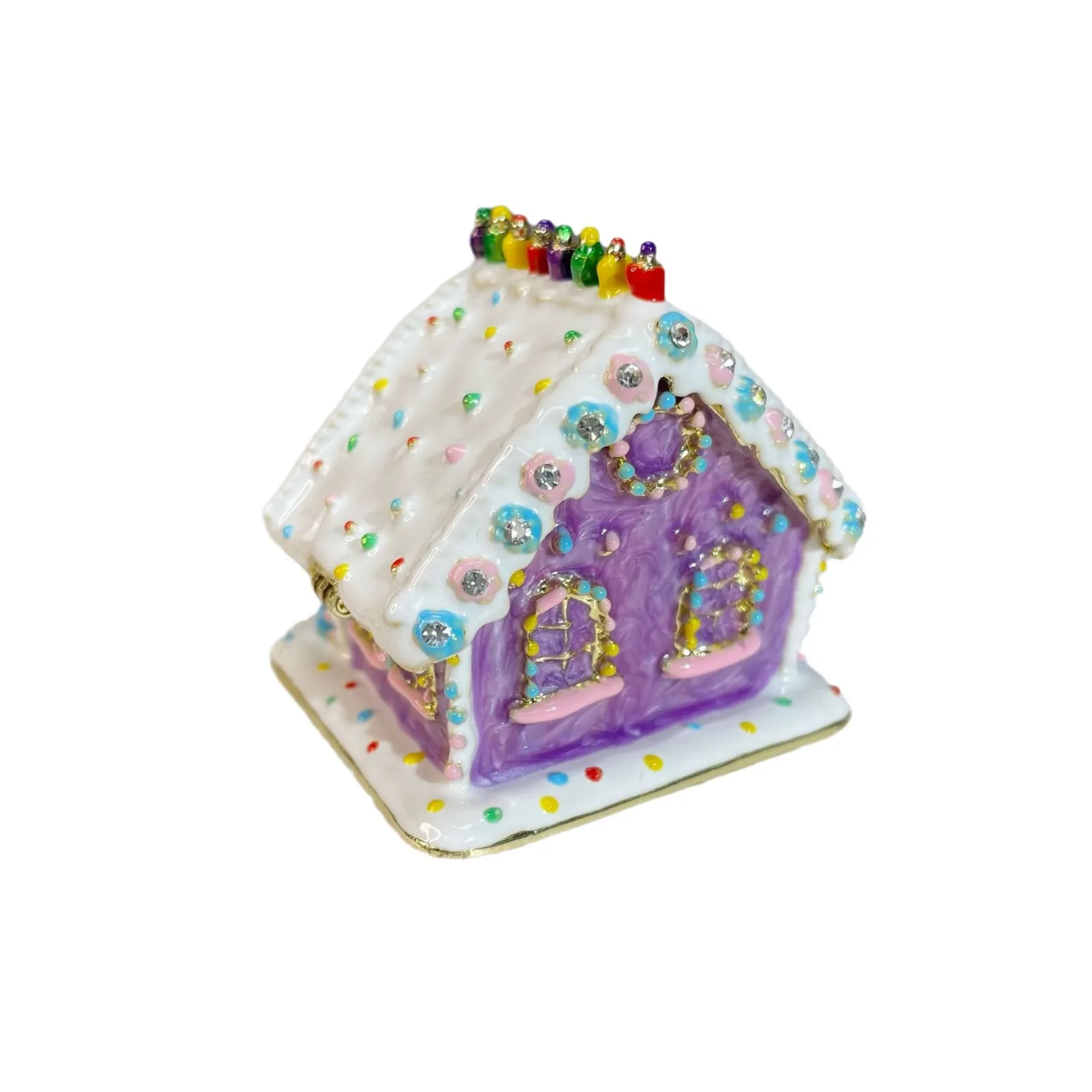 Handmade Enamel Colored Drawing Squirrel House Jewel Case Jewelry Storage Box Metal Handicraft Home Furnishing Articles