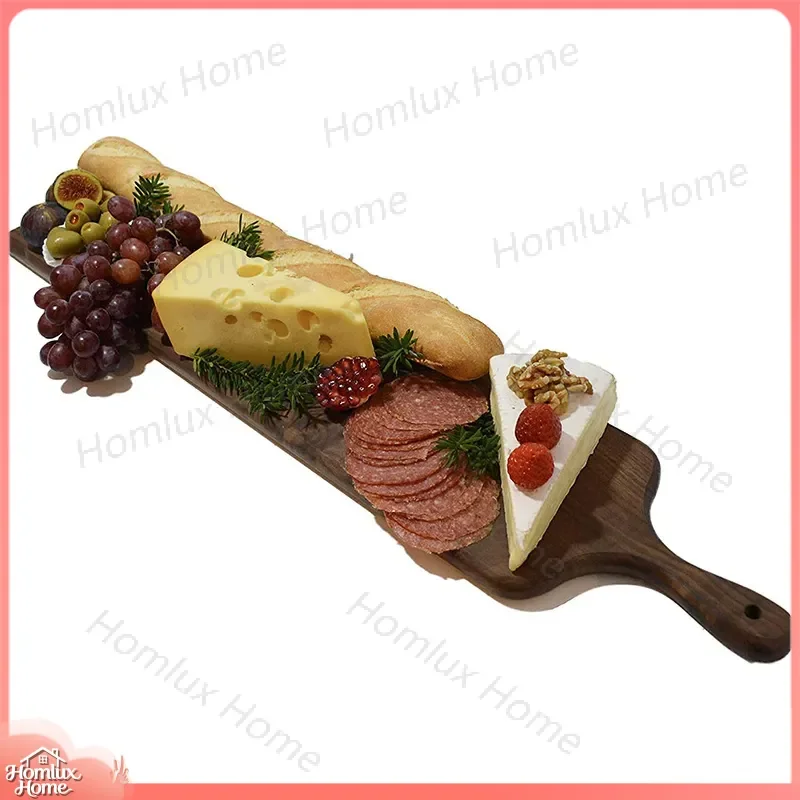 Japanese Style Walnut Wood Cheese Board Cutting Board for Sushi Bread Fruit Serving Hangable Kitchen Board Large Wooden