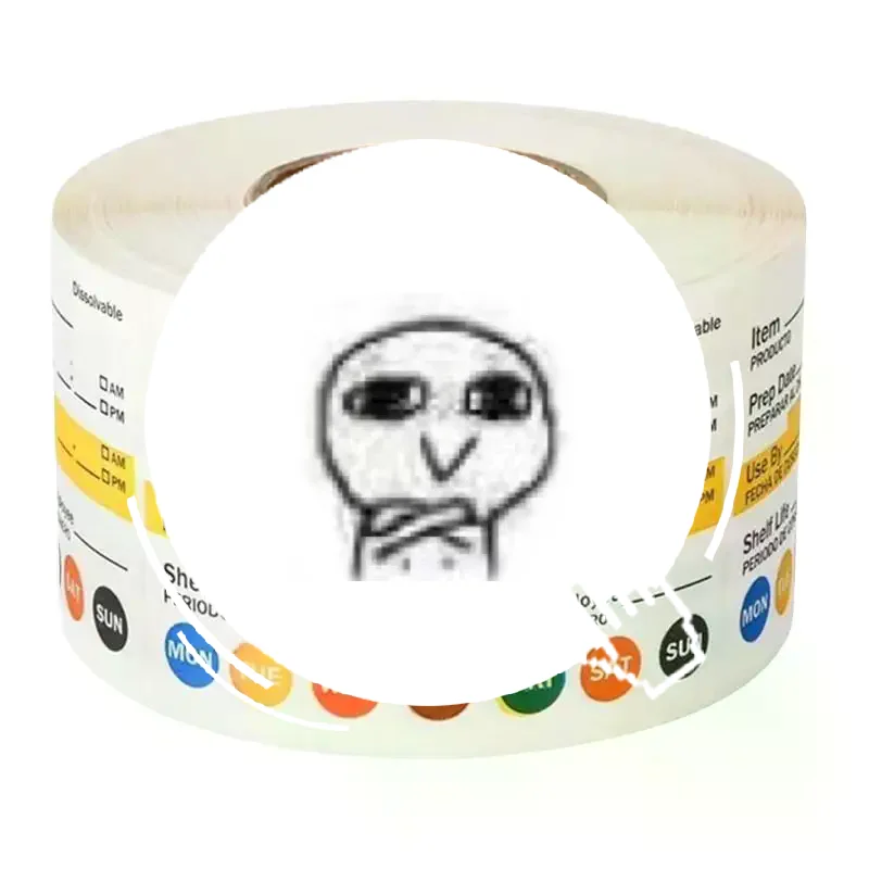 No Residue Food Date Labels 250Pcs/Roll Waterproof Food Prep Stickers for Freezer & Kitchen Food Storage Containers