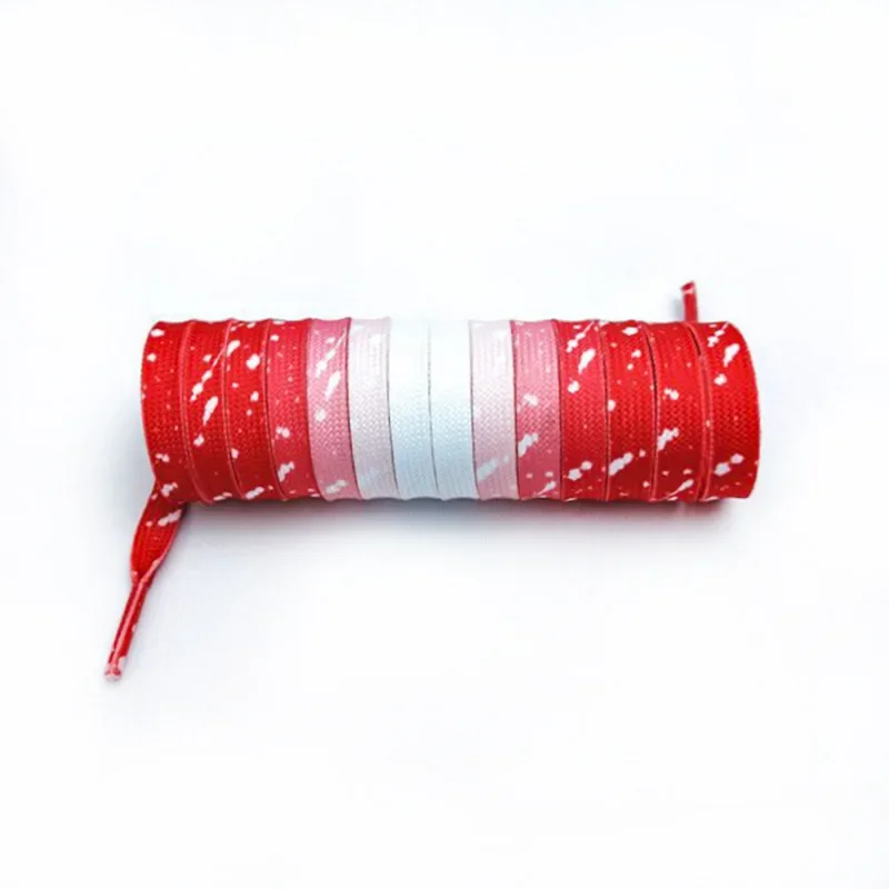 Flache, farbverlaufende Schnürsenkel mit Spritzdruck, bunte Schnürsenkel für Damen, Herren, Sport, Freizeit, Basketball, Canvas-Schuhe, Schuhbänder – Detail 12