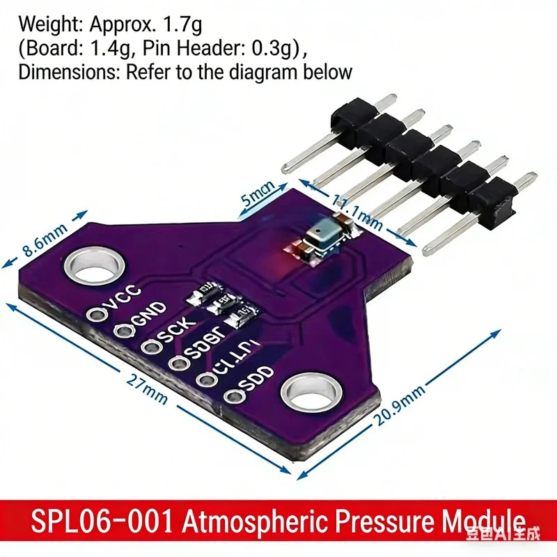 Fotografia 3: Sensor de Altitude Barométrico para Drone CJMCU-06 SPL06-001 com Precisão de 5cm - Módulo de Sensor de Pressão Barométrica para Drone
