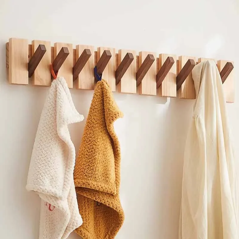 Entrance Hall Clothe Hangers Solid Wood Backpack Coat Shawl Organizer in Cabinets Multifunction Portable Hanger Hooks on Wall