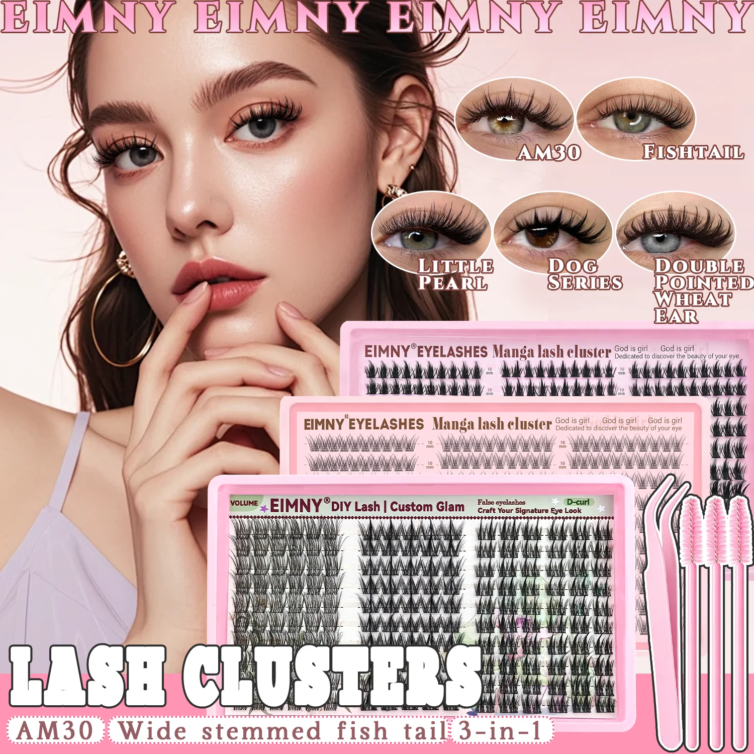 EIMNY 300 Stück Manga- und Comic-Wimpern, Einzelne Cluster-Wimpern, Anfängerfreundlich, für atemberaubende Manga- und Comic-Augen-Looks – Detail 2