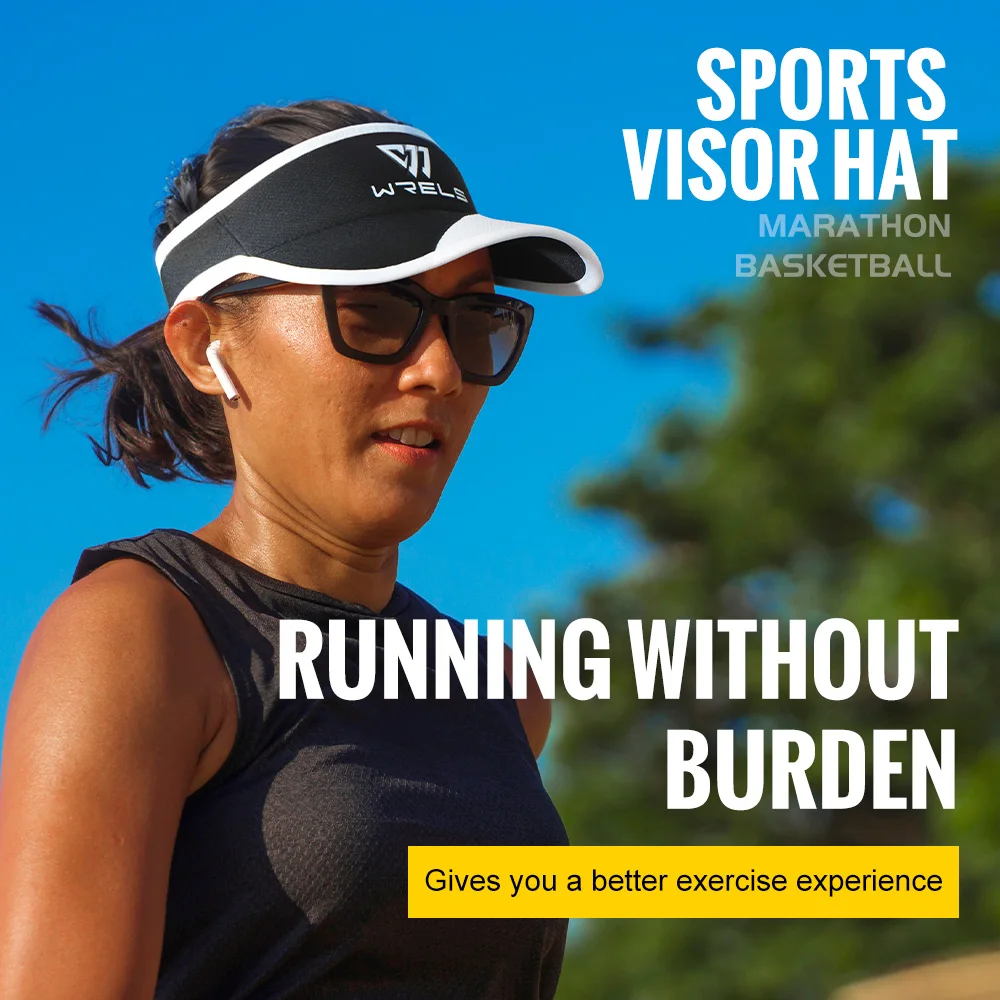 WRELS Sports Sun Visor Men Women Lightweight Packable Visor Breathable Top Empty Men Sports Tennis Golf Running Sunscreen Cap