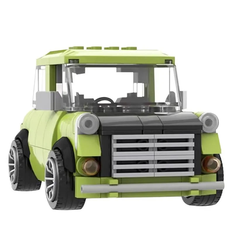 Bloques de construcción para niños, juguete de ladrillos para armar coche sedán verde, serie de comedia clásica, ideal para regalo, MOC-39171