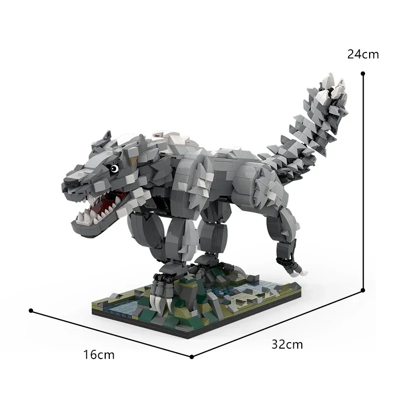 Wild Wolf Building Blocks MOC-98876 Norse Mythology Devourer of The Sun Wolf Giant Wolf Beast Assembly Model Puzzle Kid Toy Gift