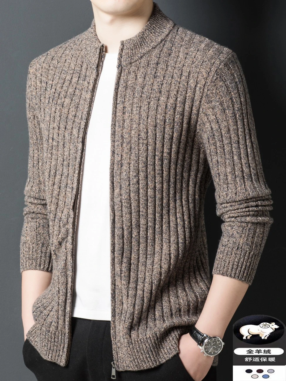 Mens Winter Cardigan zipper Sweater Male Knitted  thick Winter Korean Style Fashion Casual Knitted men Sweatercoats