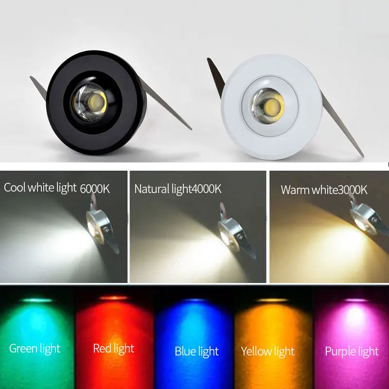 【otwór 32mm】 wbudowany mini reflektor 1w lampa sufitowa LED kryty 110v 220v ściemnialna mała oprawa typu downlight z zestawem sterowników