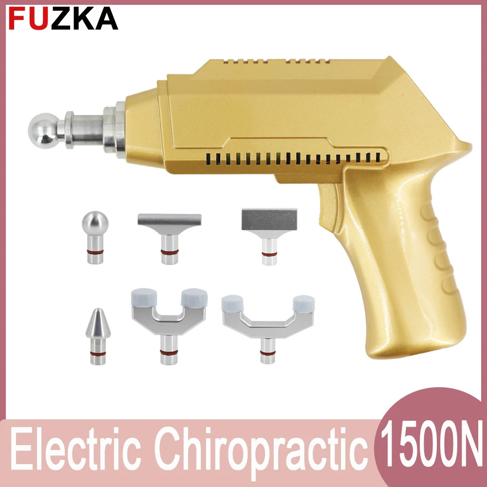 

New Chiropractic Adjustment Tool 1500N 30 level Adjustable 6 Heads replaceable Electric Chiropractic Gun Spine Massage Device