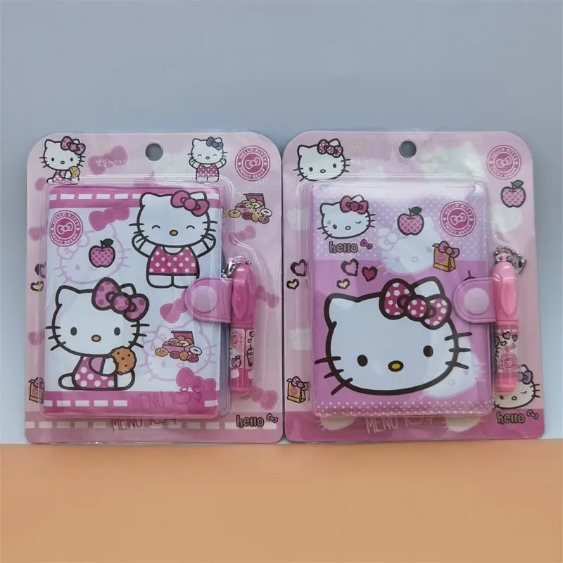 New Hello Kitty Kawaii Cute Cartoon Girl Heart Glue Cover Notebook Manual Set Creative Peripheral Portable Mini Wholesale