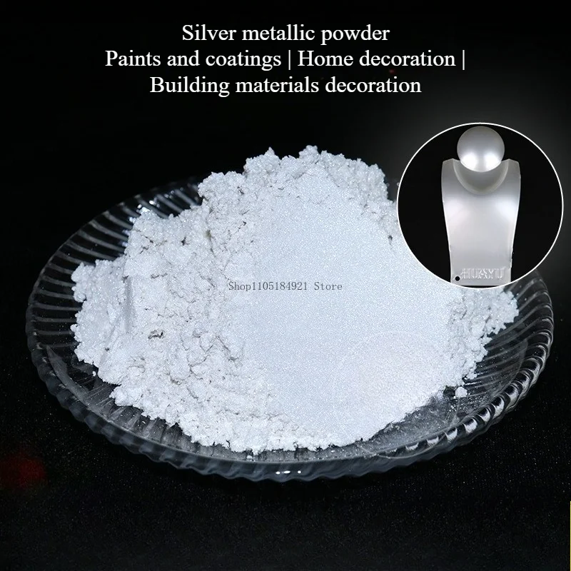 Silver Pearl Gloss Powder Very Fine Mica Powder Artistic Paint Injection Molding Spraying Coating Printing Ink Shimmering Luster