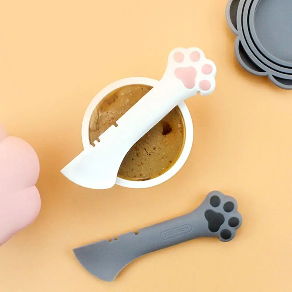 Feeding Keep Fresh Silicone Reusable Cat Dog Multifuctional Tin Opener Can Covers Can Lids Pet Food Spoon