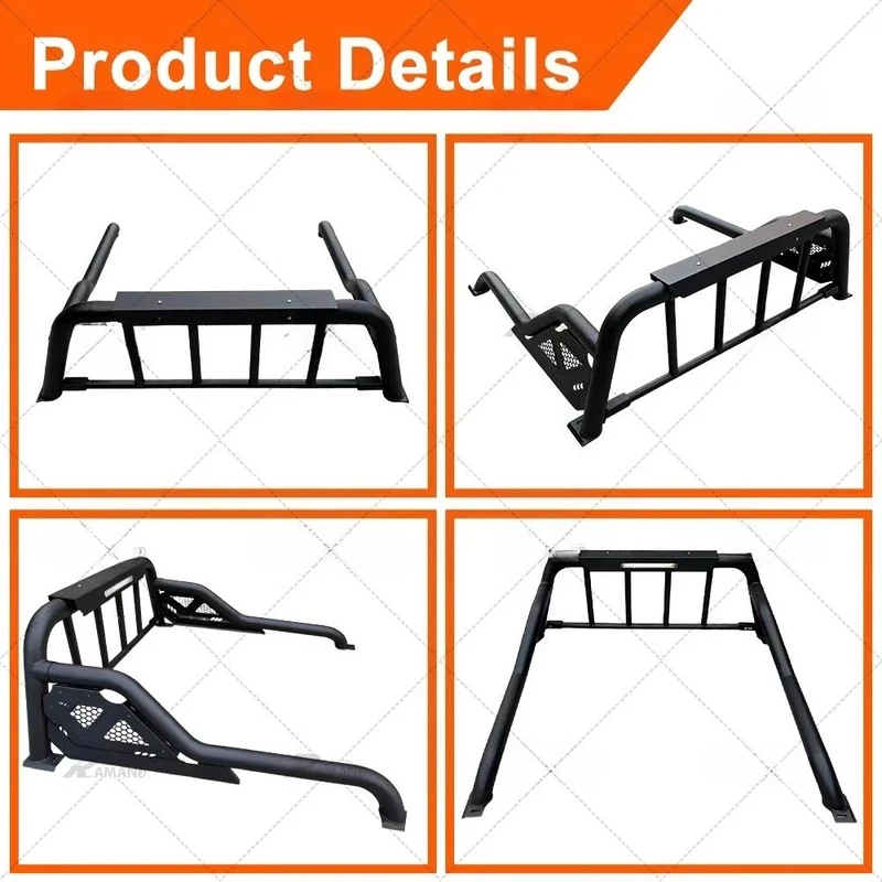 Factory Hot Sale-Adjustle Universal Steel Roll Bar Pickup Truck Fits Hilux Ranger D-Electrophoris Coating