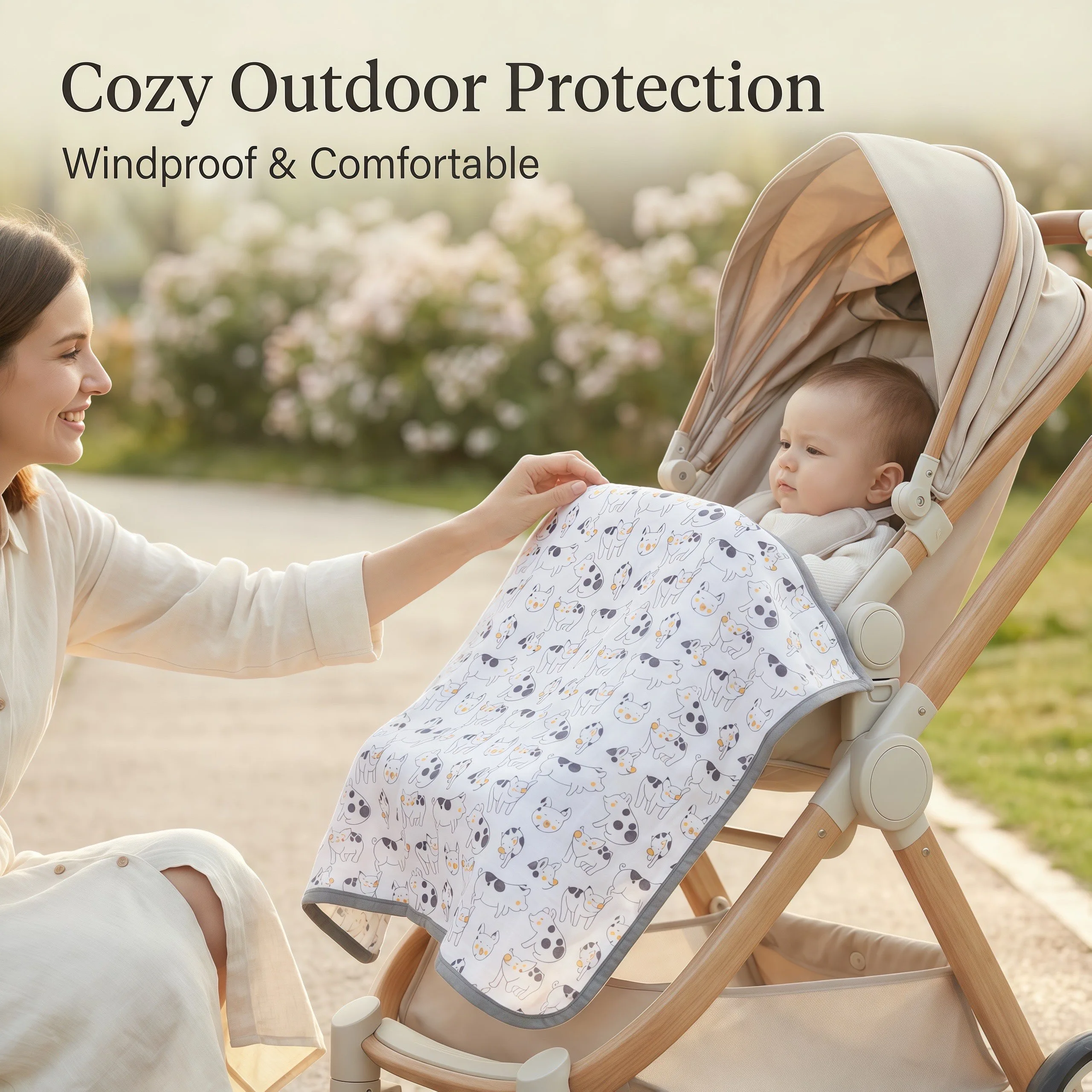 خنزير أربع طبقات الخيزران القطن 120*120 سنتيمتر الطفل بطانية موسلين تنفس التقميط تلقي بطانية لحديثي الولادة ، مثالية