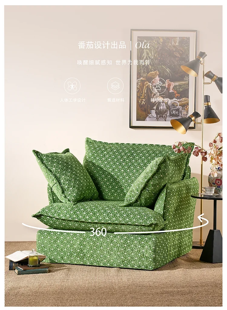 

Большой сидящий глубокий одиночный диван для гостиной, небольшая квартира, съемный моющийся тканевый диван в стиле ретро