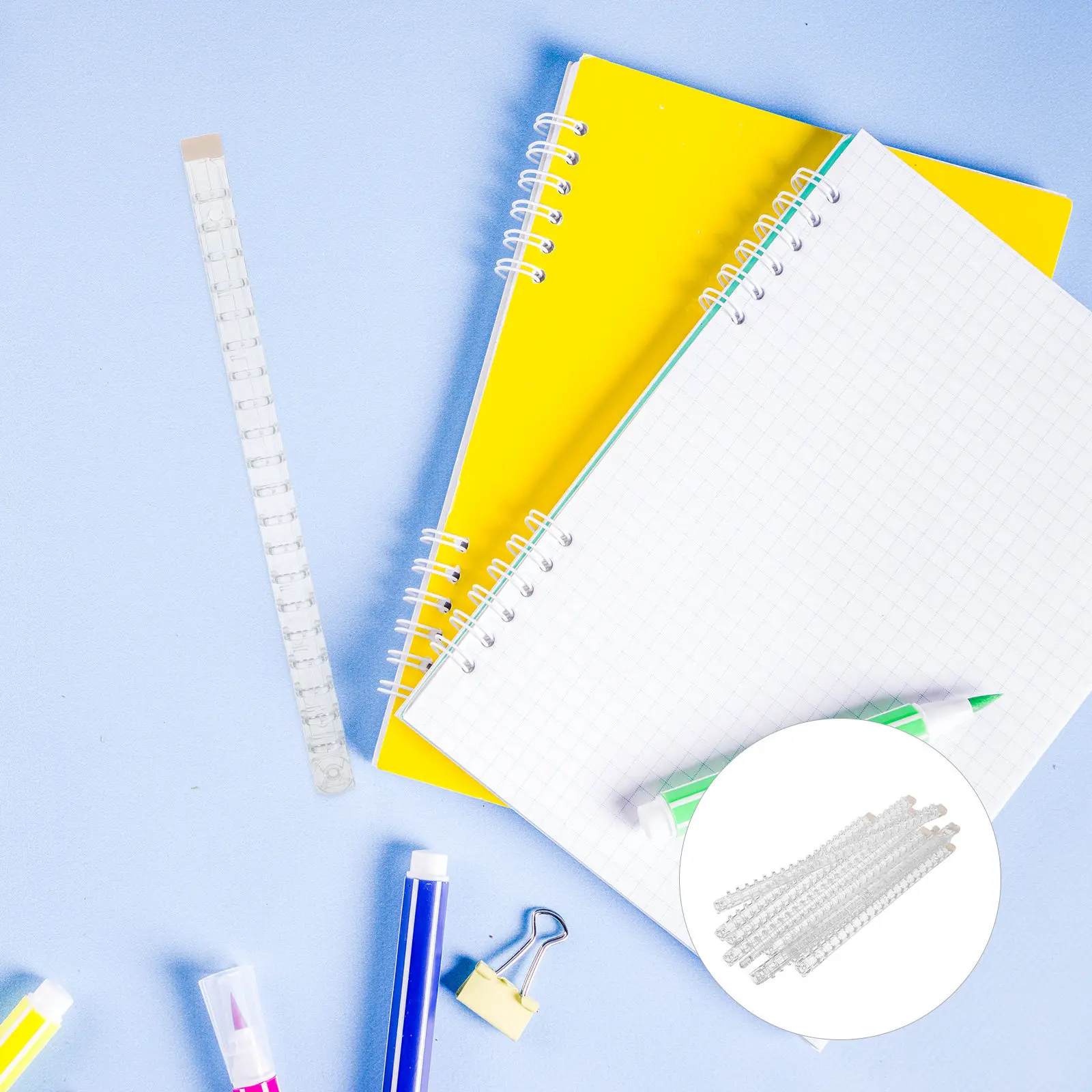 

10 шт. прозрачных пластиковых кольцевых переплетных пружин (15 мм) для документов, блокнотов, органайзеров и планировщиков