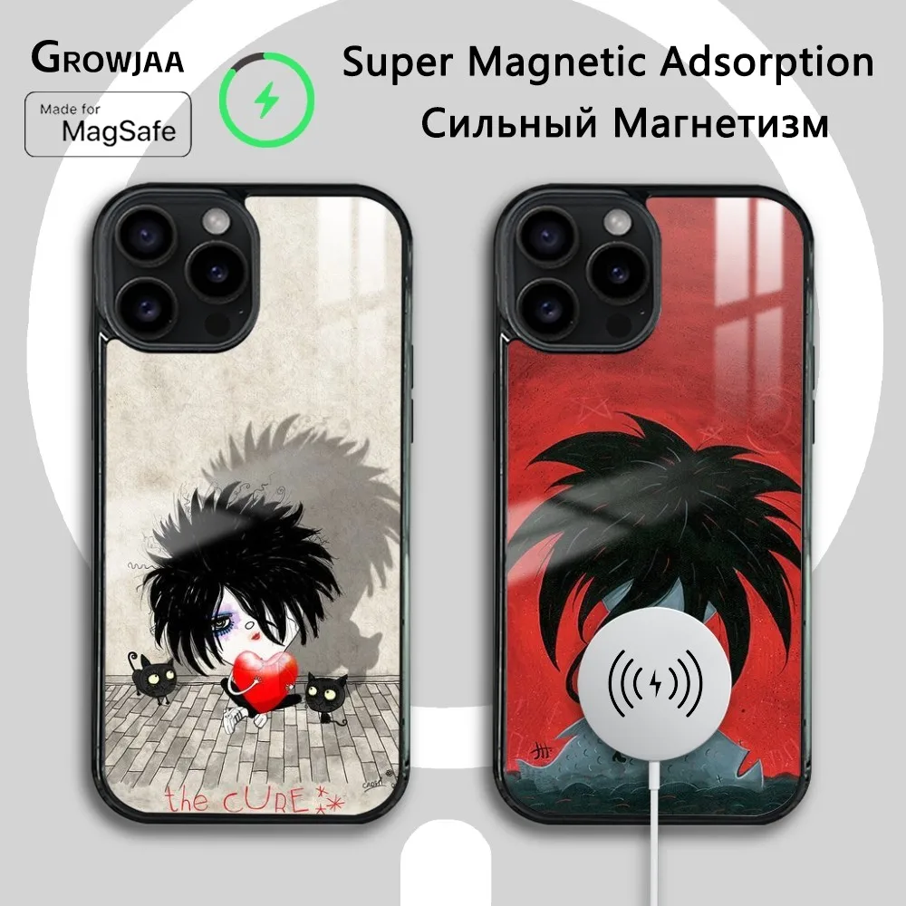 

The Cure Robert Smith Phone Case For iPhone 16 15 14 13 12 11 Pro Max Plus Mini New Magsafe Mirror Wireless Magnetic Cover