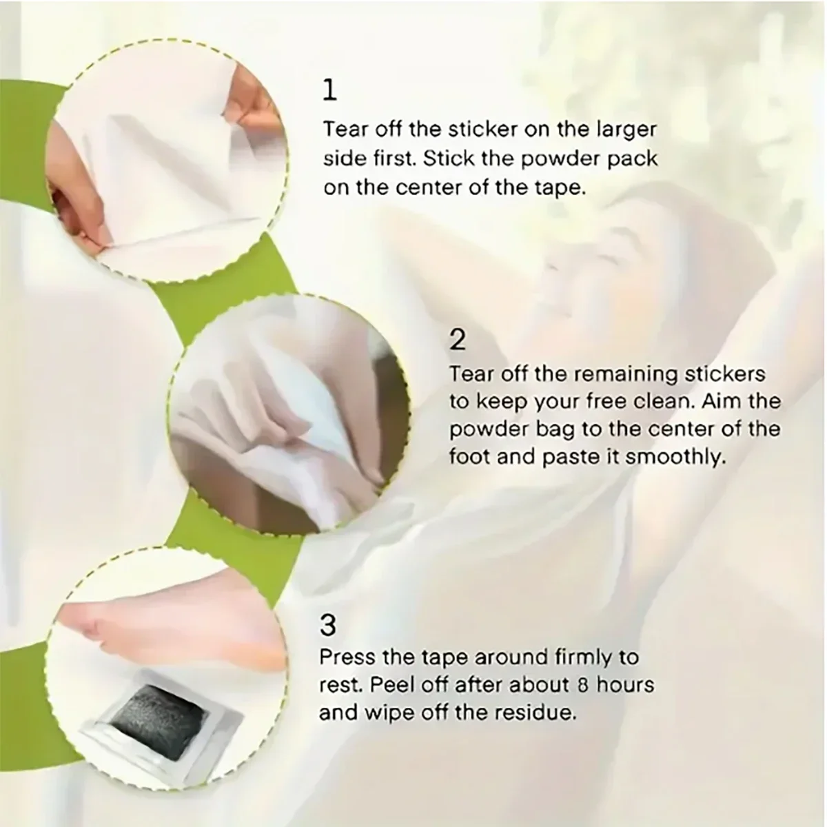 50 Adhesive Foot Pads – Natural Bamboo & Ginger Powder for Deep Cleaning, Moisturizing & Relaxation After Bathing