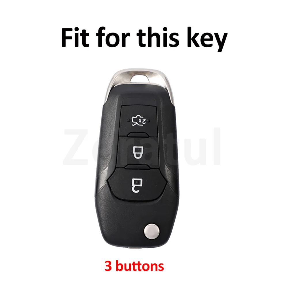3 Buttons Gun Grey TPU Shell Fob Bag for Ford Fiesta MK8 Everest Ranger Figo Mondeo 5 EcoSport Puma Car Remote Key Case Cover