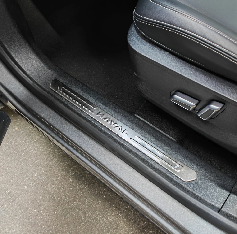 

Car Stainless Steel Door Sill Scuff Plate Stickers For GWM HAVAL H6 2021-2024