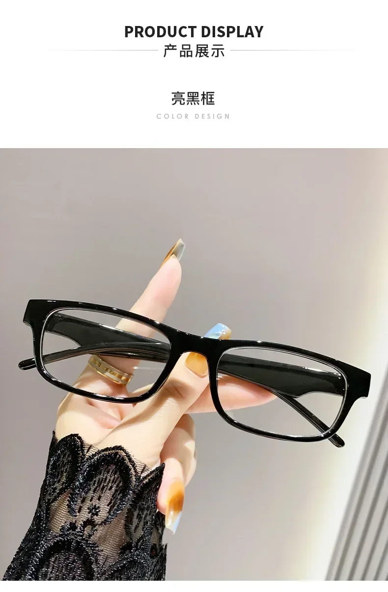 0~ +4,0 Leoparden-Lesebrille, Anti-Blaulicht-Druck, Presbyopie-Brille, neutral, rechteckig, schwarzer Brillenrahmen, ältere Menschen – Detail 3