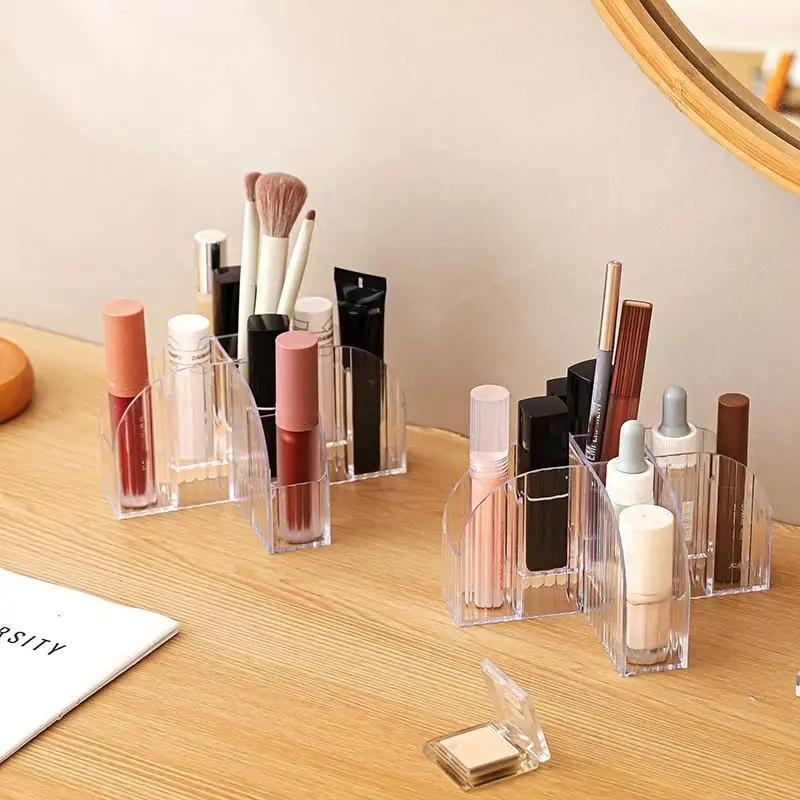 1 Pack 9 Slot Clear Makeup Brush Lipstick Lip Gloss Organizer Perfect Storage Solution For Drawer And Vanity