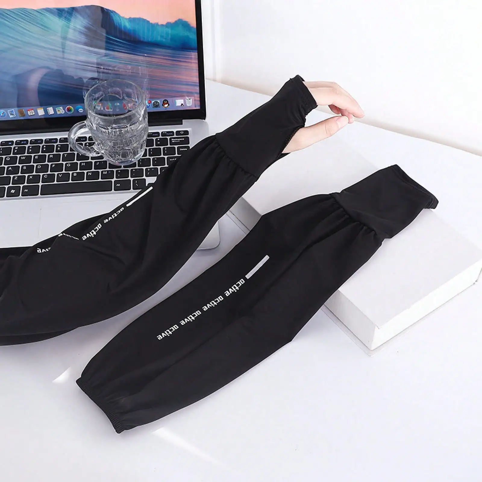 

Loose Fit Cooling Arm Sleeves For Men, Breathable Ice Silk UV Protection Arm Covers For Outdoor Cycling Summer Daily