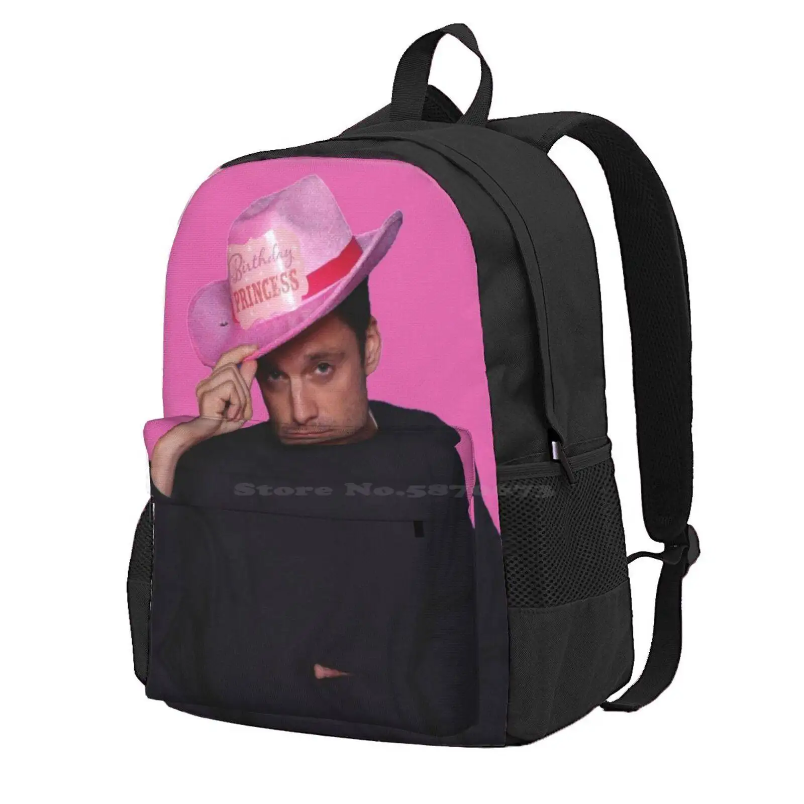 Yes Haw! Sebastian Stan With Pink Birthday Princess Cowboy Hat Hot Sale Schoolbag Backpack Fashion Bags Sebastian Stan Awesome