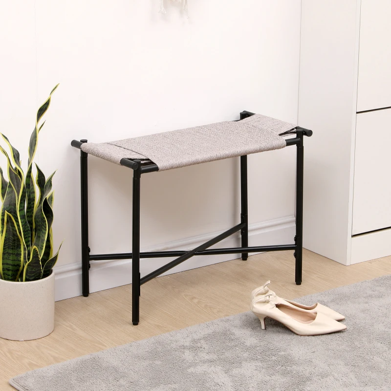 

Entryway Ottoman Hand-woven Boho Vanity Chairs Footrest Stools For Living Room Sofas (gray)
