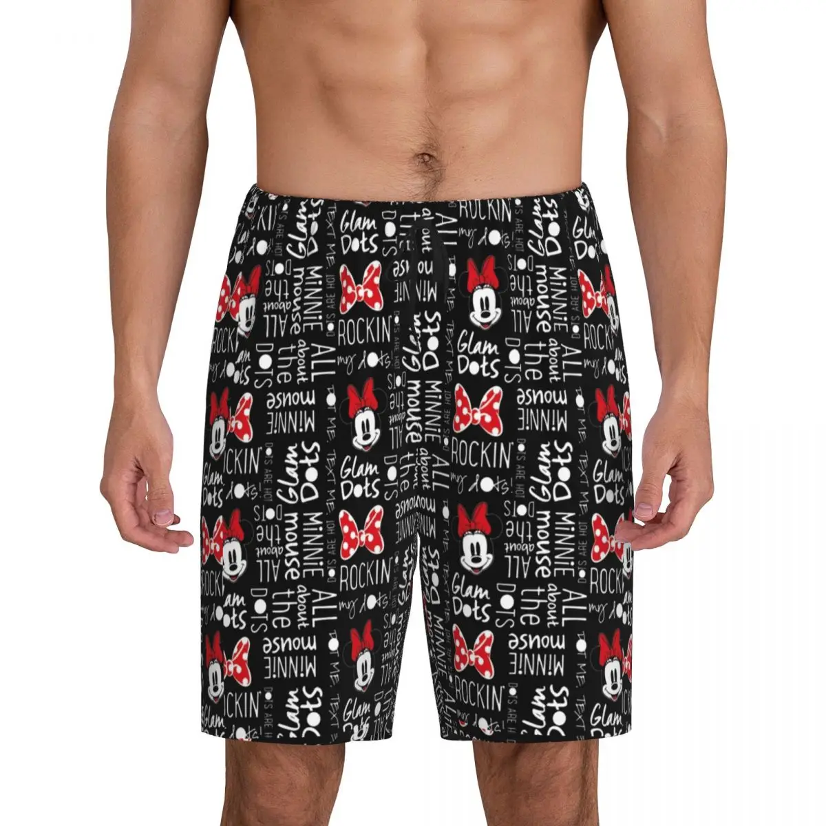 

Мужские пижамные шорты с Микки Маусом на заказ, пижамы для сна с принтом, низ с карманами