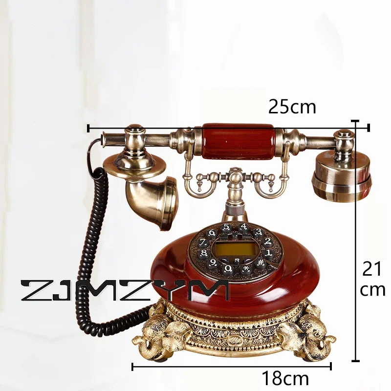 Imagem -06 - Antigo Telefone com Fio Resina Fixa Digital Retro Botão de Telefone Dial Vintage Decorativo Rotativo Dial Telefones Linha Fixa para Casa