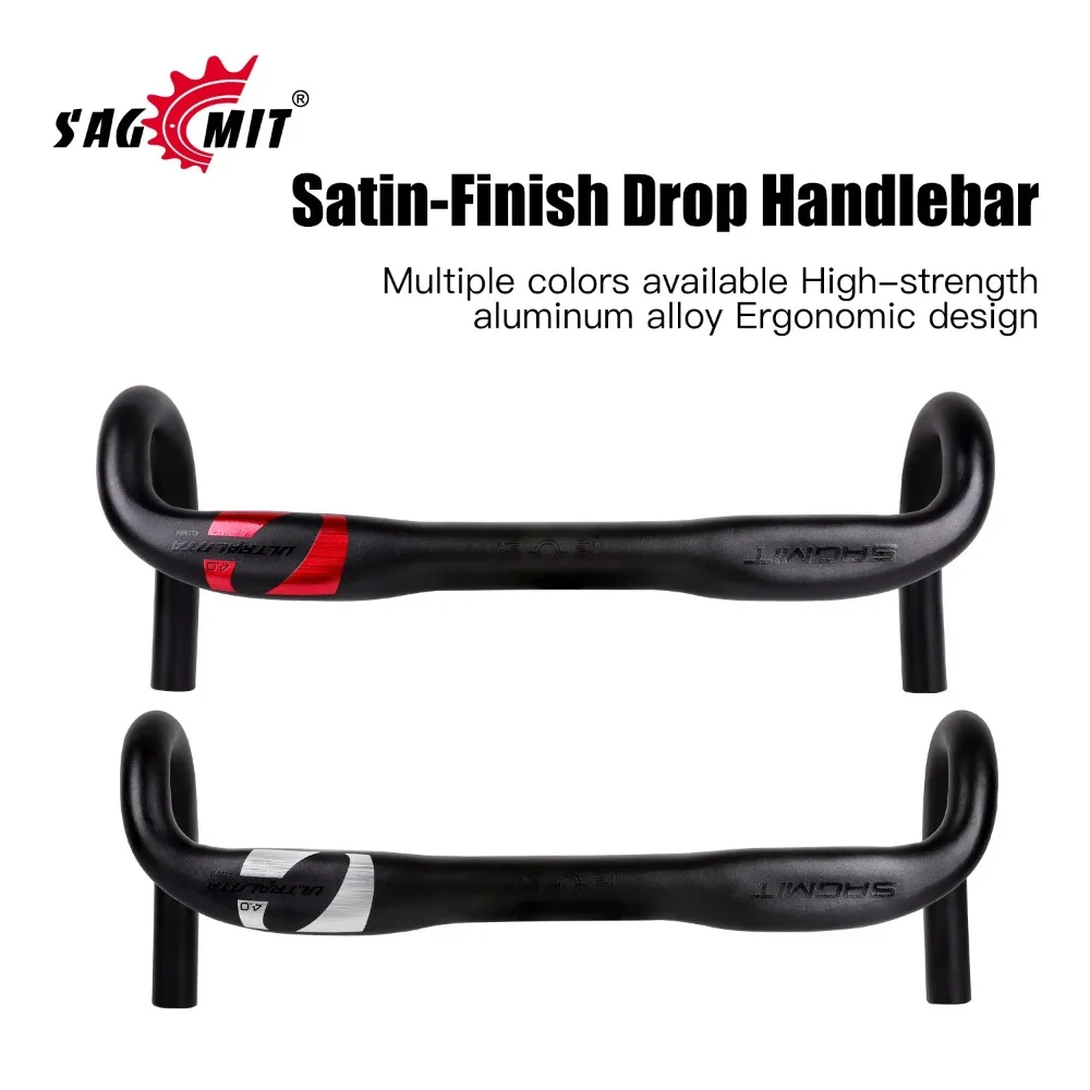 

SAGMIT Aluminum Alloy Internal Cable Routing Handlebar Road Bike Drop Bar Bicycle 31.8mm 420mm Aero Handlebar for Road Bike