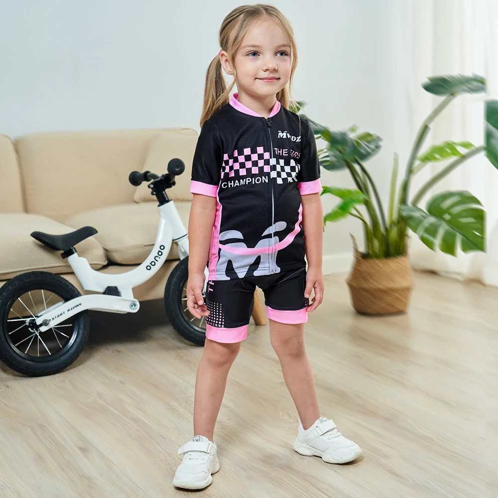 2022 Summer Cycling Jersey Set For Girls Cartoon Animation Printed Children Bicycle Sportswear Short Sleeve Kid Cycling Clothing