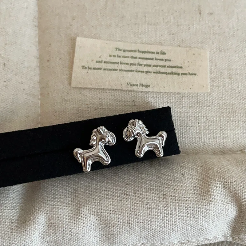 Unique Metallic Colt Horse Dangle Earrings for Women