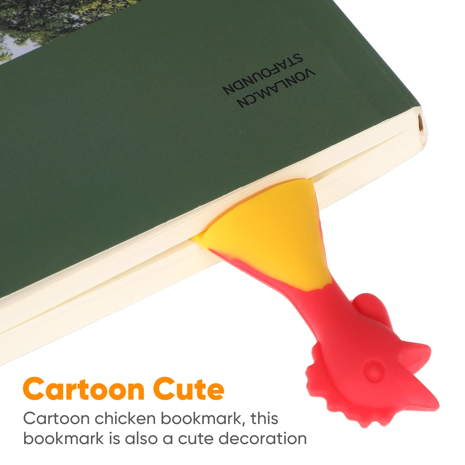 

2Pcs Silicone Bookmark Cartoon Chicken Shape Lightweight Reading Accessory Fun Page Marker Book Decoration