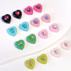 10PCS Dopamine Girls 3D Nail Art Heart Rhinestones Charms Kawaii Accessories Parts For Manicure Decor Nails Decoration Supplies
