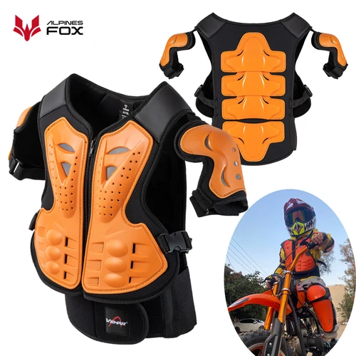 Imagen 1 del producto Traje de armadura de motocicleta para niños, Protector de pecho y espalda para moto de cross, equipo de protección para niños, esquí, patinaje, coderas y rodilleras
