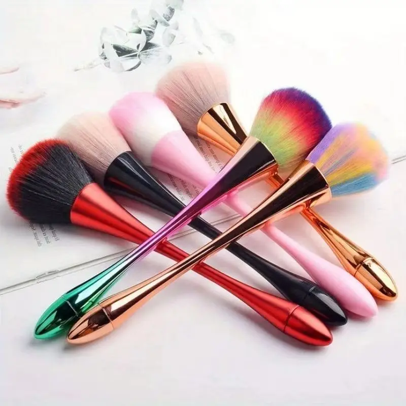 5 Colors Nail Dust Brush Set, Large Powder Brush for Acrylic Nail Art, Makeup Blush Brush, Cleaning Brush for Dip Powder