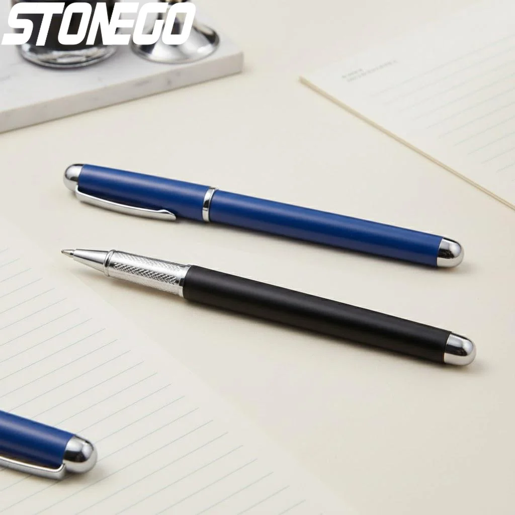 

Black Ink Medium Point 10mm Stainless Steel Rollerball Pen Smooth Writing Ballpoint Pen for Office Use