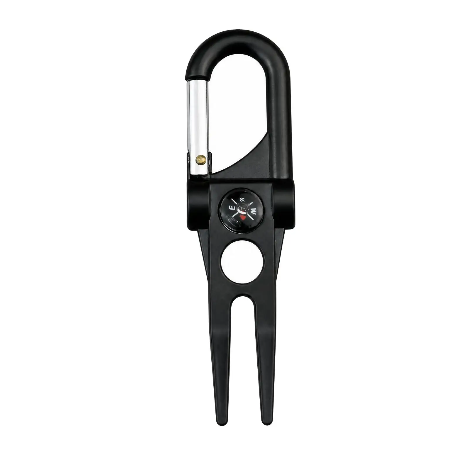 Multifunctional Golf Divot Fork with Compass and Clip for Turf Maintenance and Golf Practice Aid