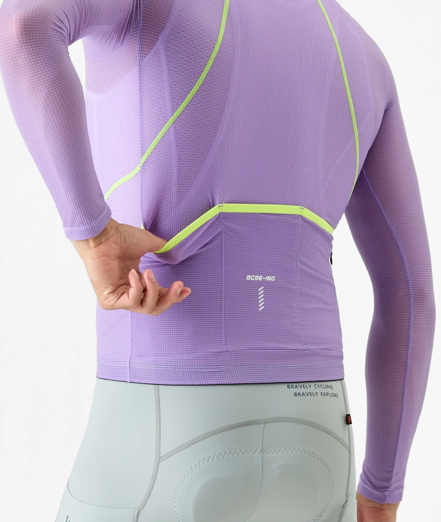 BCBE-ING Herren-Radtrikot Langarm Leichtgewicht Slim Fit Aero-Radtrikot Atmungsaktiv Schnelltrocknend Fahrrad-Radsport-Shirts – Detail 9