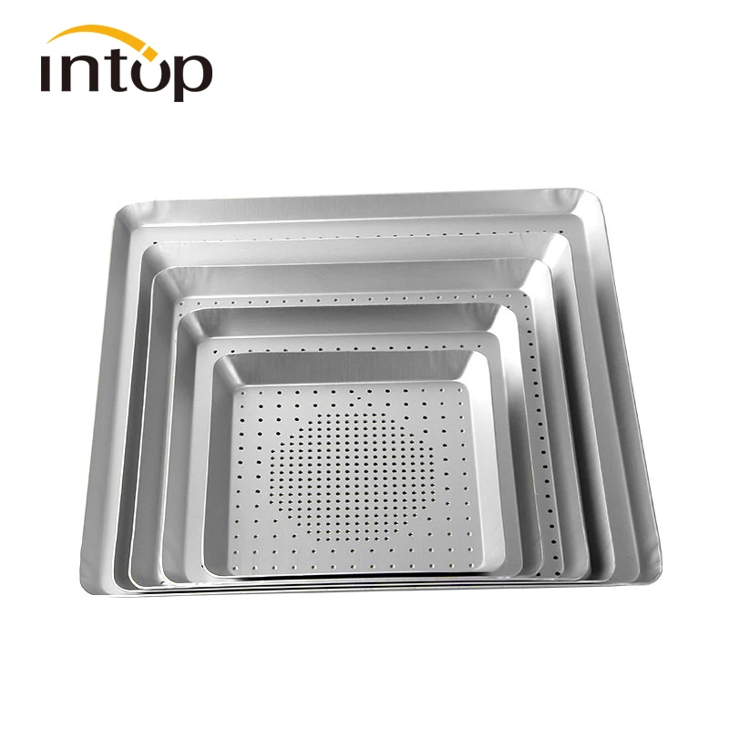 

Intop 4pcs Pizza Pan Perforated Aluminum Multi-size Pizza Oven Tray Pizza Crisper Pan Baking Sheet Baking Dishes Pan Bakeware